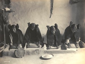 De meelbak - Hopi door Edward S. Curtis door Edward Sheriff Curtis