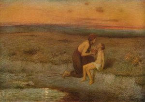 Hagar en Ismaël, 19e eeuw door William Edward Stott