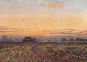 De zon gaat onder... De aarde keert als een moe kind haar gezicht naar de boezem van de nacht door Edward Wilkins Waite