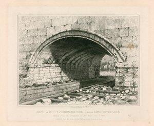 Boog van de Oude Londen Brug, 1831 door Edward William Cooke