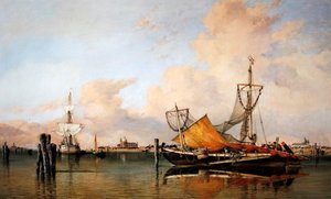 Avond voor slecht weer op de lagune, Venetië door Edward William Cooke