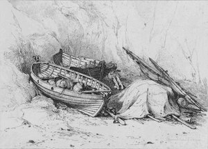 Op het strand van Cromer, ca. 1828 door Edward William Cooke