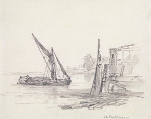 Uitzicht op de Theems bij Battersea door Edward William Cooke