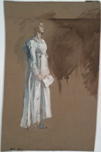 Een figuur in klassieke kleding door Edwin Austin Abbey
