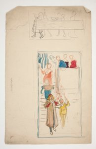 Een processie - onbekende illustratie voor een toneelstuk(?) door Edwin Austin Abbey
