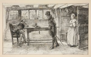 Een ongewenste bezoeker door Edwin Austin Abbey