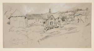 Architectonische studie: Hall Farm door Edwin Austin Abbey