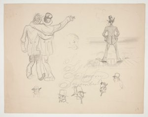 Verschillende mannelijke figuurstudies door Edwin Austin Abbey