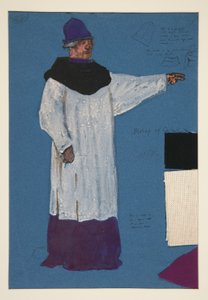 Bisschop van Carlisle, kostuumschets voor Henry Irving door Edwin Austin Abbey