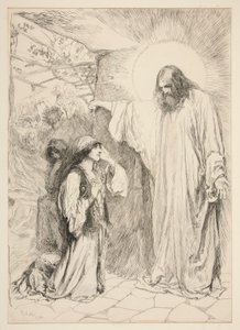 Christus en Maria Magdalena door Edwin Austin Abbey