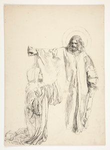 Christus en Maria Magdalena door Edwin Austin Abbey