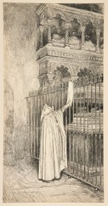 Claudio (leest van een rol): door Edwin Austin Abbey