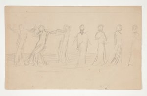 Compositiestudie voor door Edwin Austin Abbey