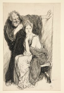 Cressida en haar oom, uit Troilus en Cressida door Edwin Austin Abbey