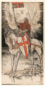 Tekening voor de poster ter publicatie van de tentoonstelling en het boek van Abbey door Edwin Austin Abbey