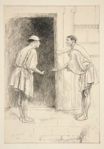 Dromio van Efeze door Edwin Austin Abbey