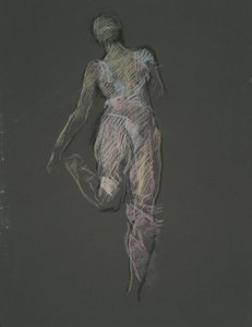 Vroege figurenstudie voor door Edwin Austin Abbey