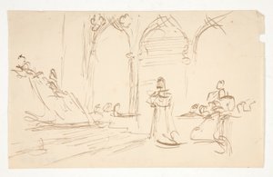 Vroege studie voor door Edwin Austin Abbey