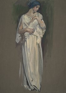 Vroege studie voor door Edwin Austin Abbey