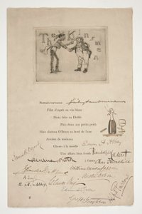 Ets door E.A. Abbey: De verwanten - (illustratie bij een Frans vers) door Edwin Austin Abbey