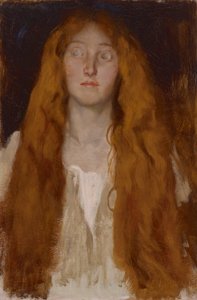 Figurenstudie van Ophelia, voor De Toneelscène, Hamlet, Act III, Scene II door Edwin Austin Abbey
