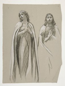 Figurenstudies voor De Gouden Boom (?), uit De Zoektocht naar de Heilige Graal (een serie van vijftien schilderijen voor de Boston Public Library, voltooid in 1901) door Edwin Austin Abbey