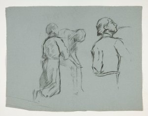 Figurenstudies voor de ridderslag van Sir Galahad, uit De zoektocht naar de Heilige Graal (een serie van vijftien schilderijen voor de Boston Public Library, voltooid in 1901)