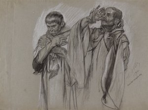 Figurenstudie voor door Edwin Austin Abbey
