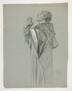 Figurenstudie voor Koning Arthur door Edwin Austin Abbey