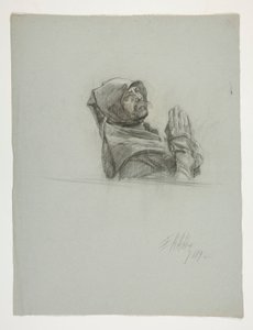 Figuurstudie voor Koning Arthur door Edwin Austin Abbey