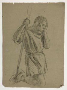 Figuurstudie voor Koning Arthur door Edwin Austin Abbey