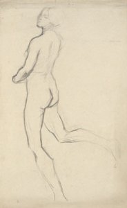 Figurenstudie voor De uren (3 uur) - muurschildering in het State Capitol-gebouw in Harrisburg, Pennsylvania, 1902-1911 (voltooid door John Singer Sargent) door Edwin Austin Abbey