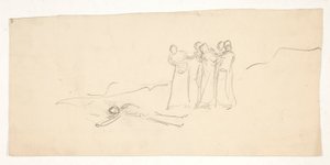 Figuren, schets voor een niet-geïdentificeerd Shakespeare-stuk door Edwin Austin Abbey