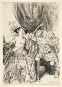 Henry en Anne Boleyn. Koning Henry: door Edwin Austin Abbey