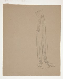 Gekapte figuur (recto); Studie van een mannelijke figuur (verso) door Edwin Austin Abbey