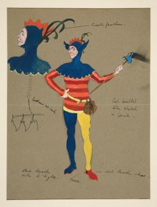 Nar, kostuumschets voor Henry Irving door Edwin Austin Abbey