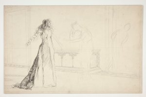 Juliet in de hal, uit Romeo en Juliet door Edwin Austin Abbey