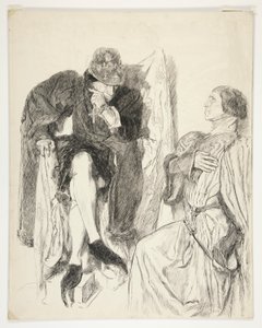 Koning Lodewijk XI - Act III, Scene III, Koning Hendrik VI (Deel III) door Edwin Austin Abbey