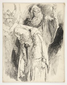 Lear met Cordelia dood in zijn armen, Act V, Scene iii, King Lear door Edwin Austin Abbey