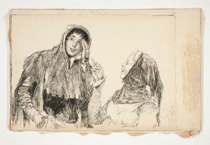 Mistress Quickly door Edwin Austin Abbey