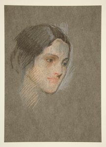 Portret van een niet-geïdentificeerde vrouw door Edwin Austin Abbey