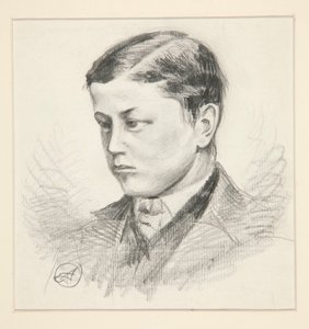 Portret van een niet-geïdentificeerde jonge jongen