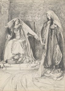 Rebecca en Rowena, illustratie voor Ivanhoe door Edwin Austin Abbey