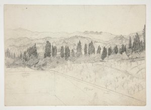 Romeins(?) landschap gezien vanaf balkon (recto); Zeelandschap (verso)