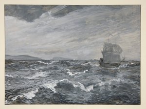 Zeegezicht met zeilboot