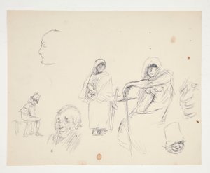 Blad met figuurstudies