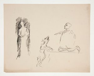 Blad met figuurstudies door Edwin Austin Abbey