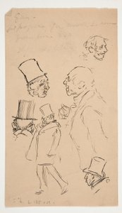 Blad met schetsen door Edwin Austin Abbey