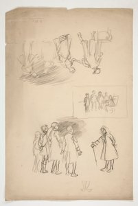 Blad met studies door Edwin Austin Abbey