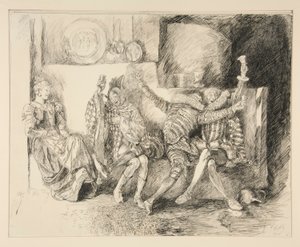 Sir Toby en zijn Metgezellen, illustratie voor Act II, Scene iii, Twelfth Night